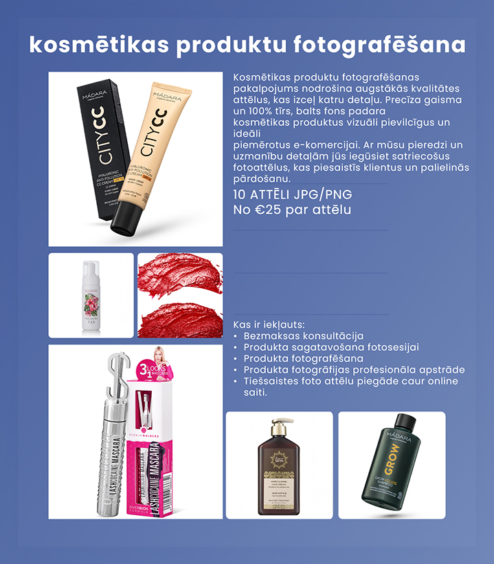 Kosmētikas fotografēšana